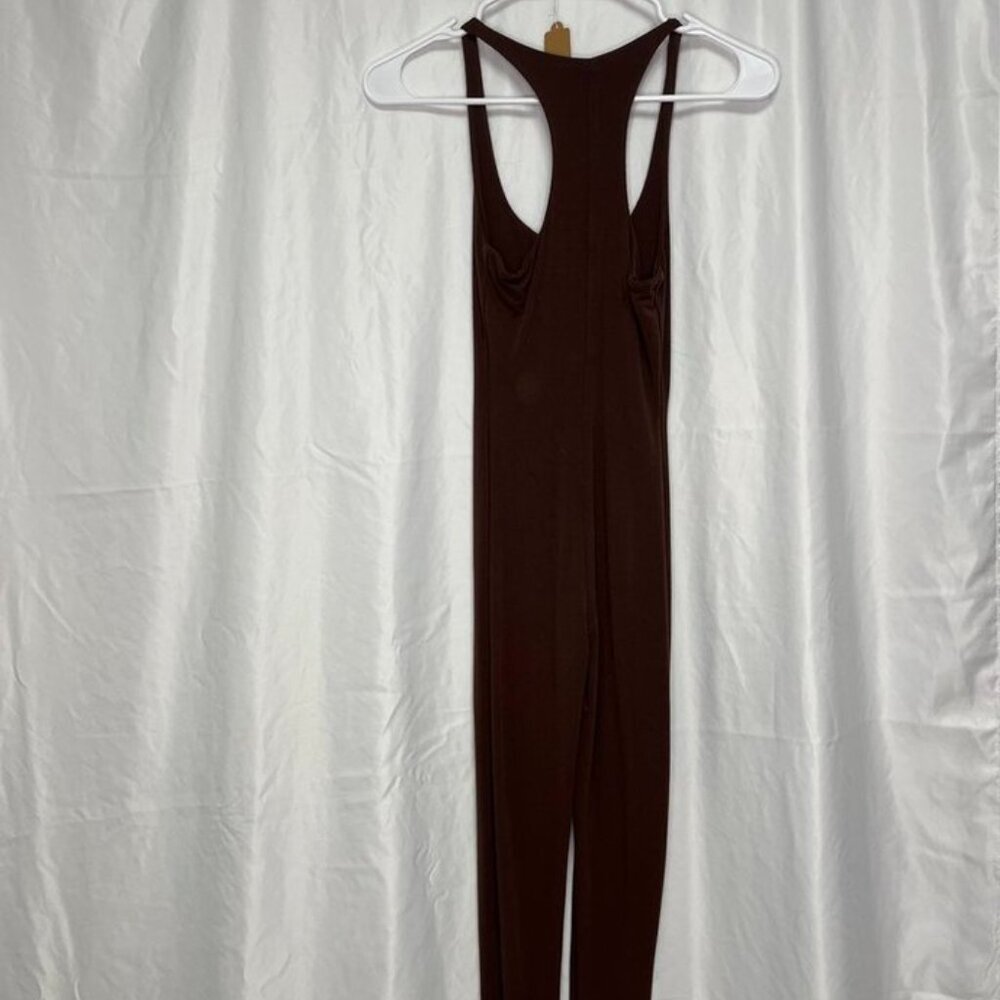 Naked Wardrobe Chocolate Racerback Bodysuit Jumpsuit XS - Picture 6 of 9